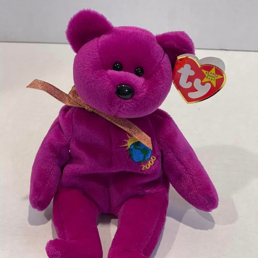 1999 TY Beanie Baby Rare Original  Mint Condition  Millennium Bear  with ERRORS.